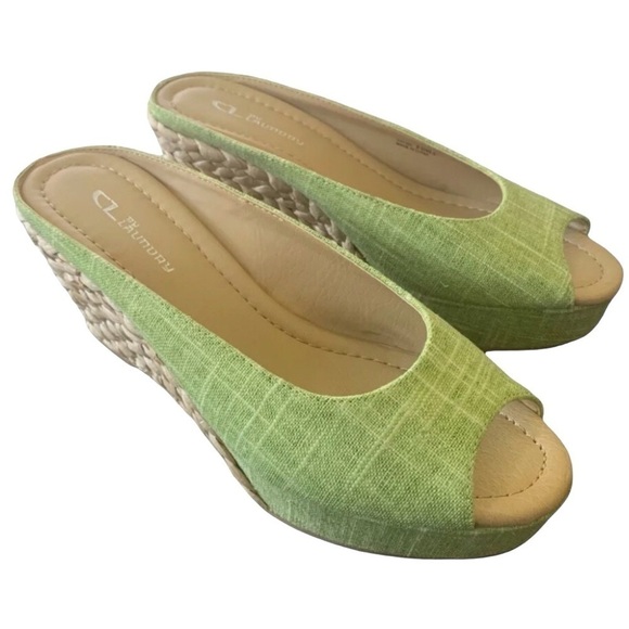 CL By Laundry Daysie Women’s Open Toe Linen Platform Slip On Heel Size-9/40 NIB - Picture 3 of 9